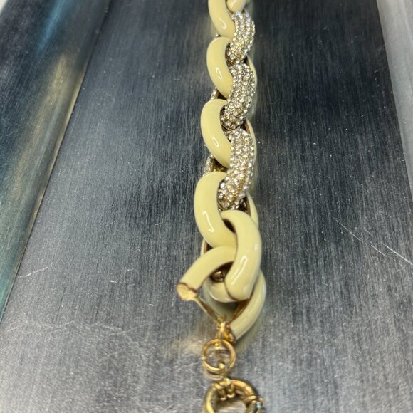 Early 2000s Bold Glam Bracelet | Chunky Gold Link Rhinestone Statement Piece Y2K - Picture 4 of 8